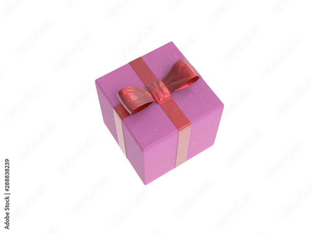 Pink Rosane Geschenkbox Geschenk Box mit Schleife von oben Pink Rosane Geschenkbox Geschenk Box mit Schleife von oben