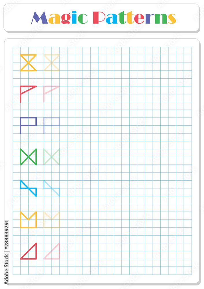Continue the pattern with crayons or felt-tip pens Continue the pattern with crayons or felt-tip pens