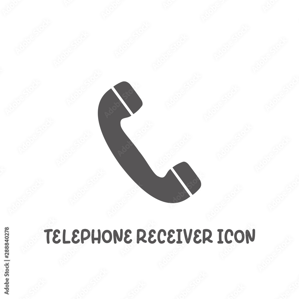 Telephone receiver icon simple flat style vector illustration. Telephone receiver icon simple flat style vector illustration.