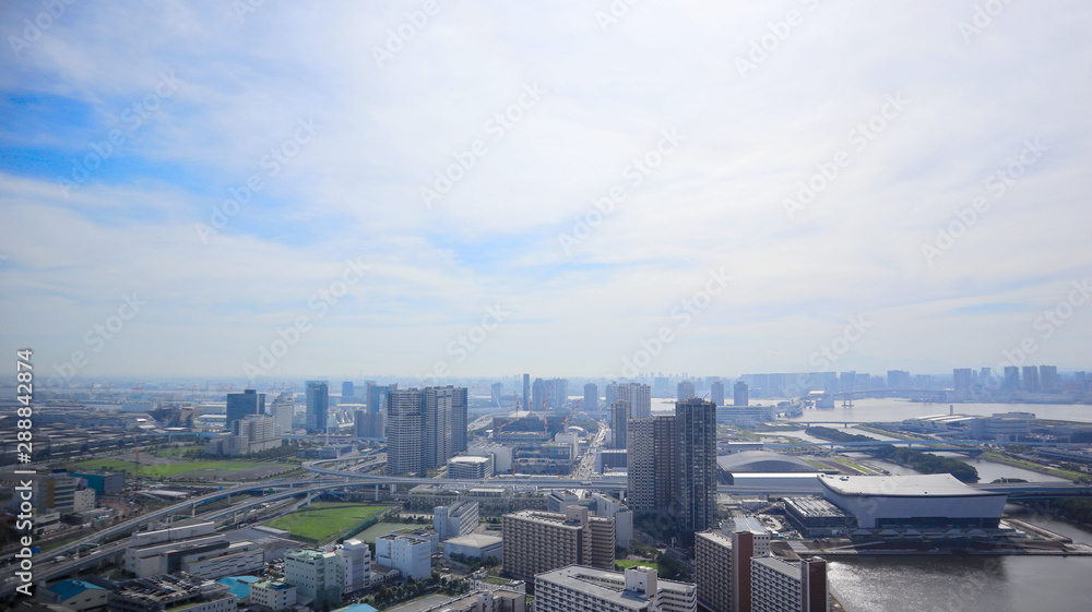 Beautiful View of Tokyo Bay and Cityscape with Copyspace Beautiful View of Tokyo Bay and Cityscape with Copyspace