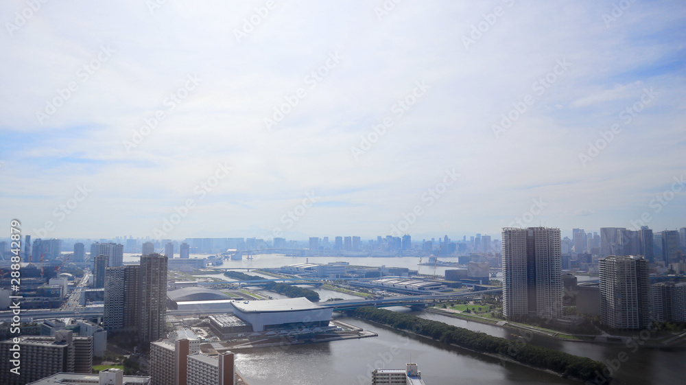 Beautiful View of Tokyo Bay and Cityscape with Copyspace Beautiful View of Tokyo Bay and Cityscape with Copyspace