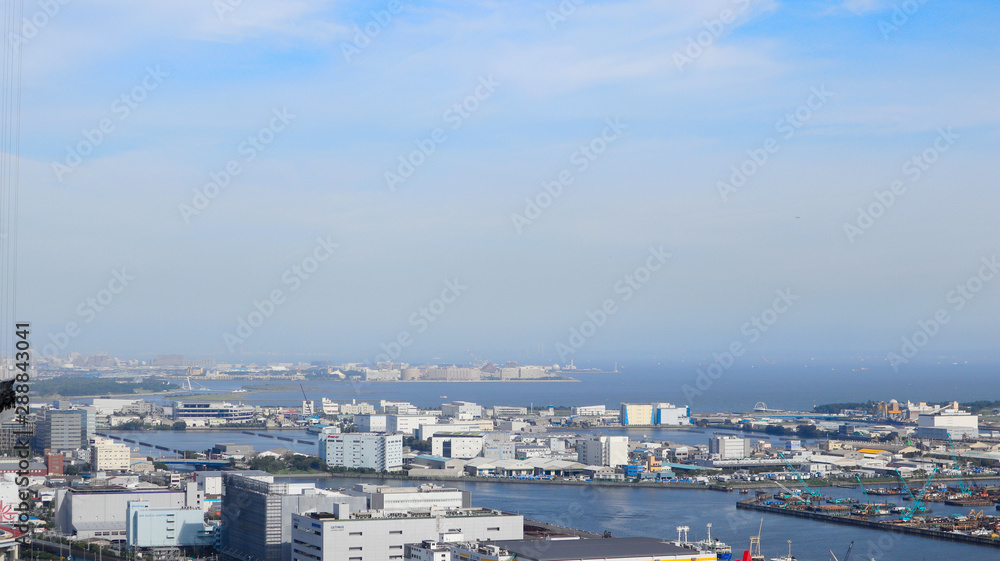 Beautiful View of Tokyo Bay and Cityscape with Copyspace