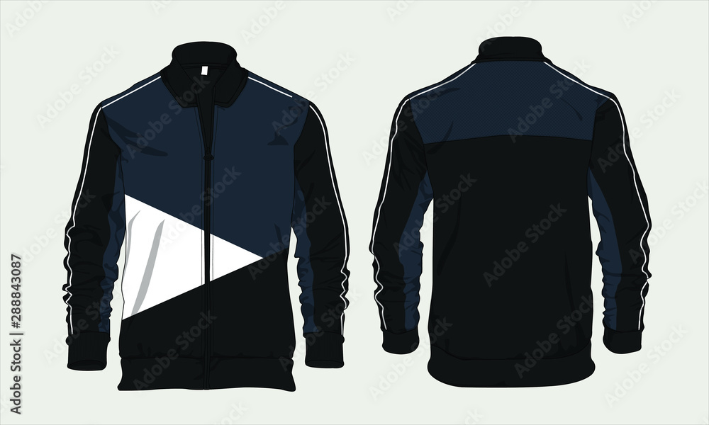 Varsity sports jacket template design vector mockup Stock Vector