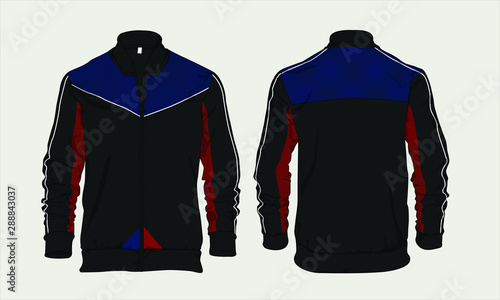 Varsity sports jacket template design vector mockup