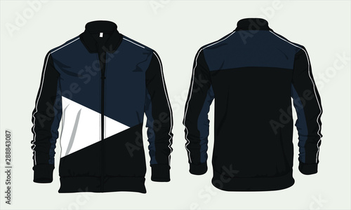 Varsity sports jacket template design vector mockup