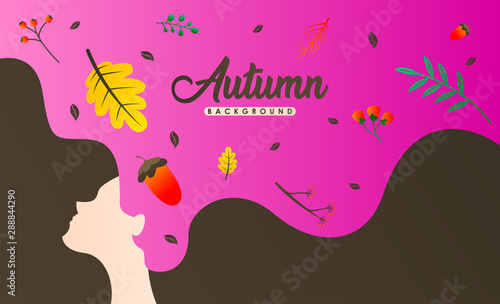 Autumn background vector. Autumn illustration vector