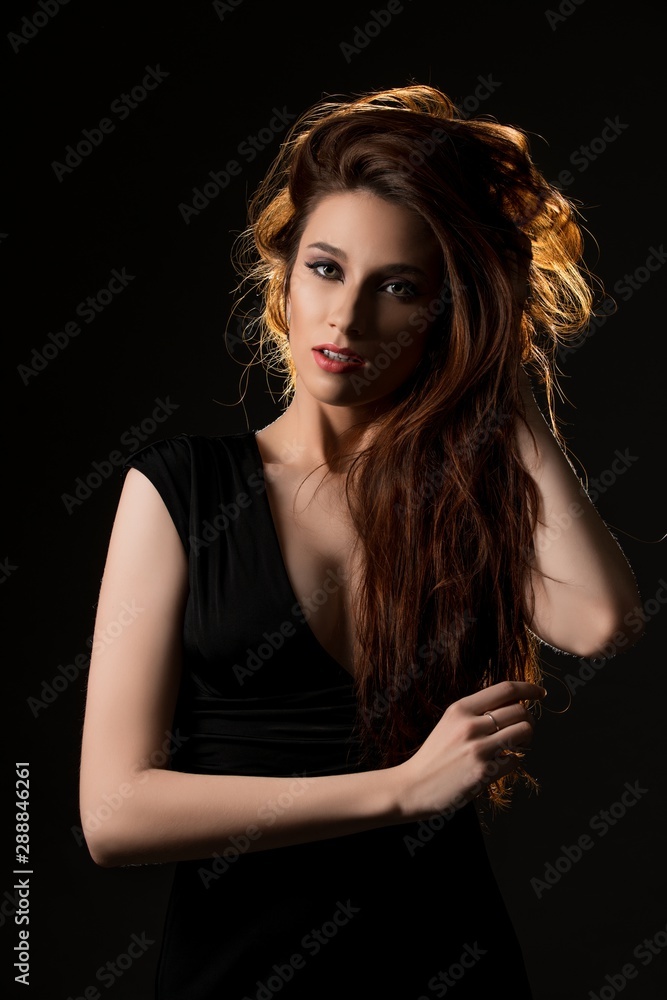 Gorgeous long-haired brunette cropped shot Gorgeous long-haired brunette cropped shot