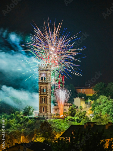 Explosion of colors. Fireworks. Cassacco, Friuli. Italy