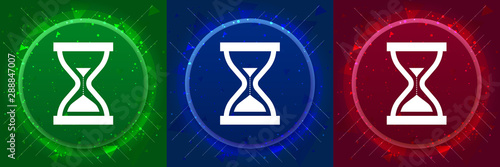 Timer sand hourglass icon elegant modern design abstract buttons set illustration