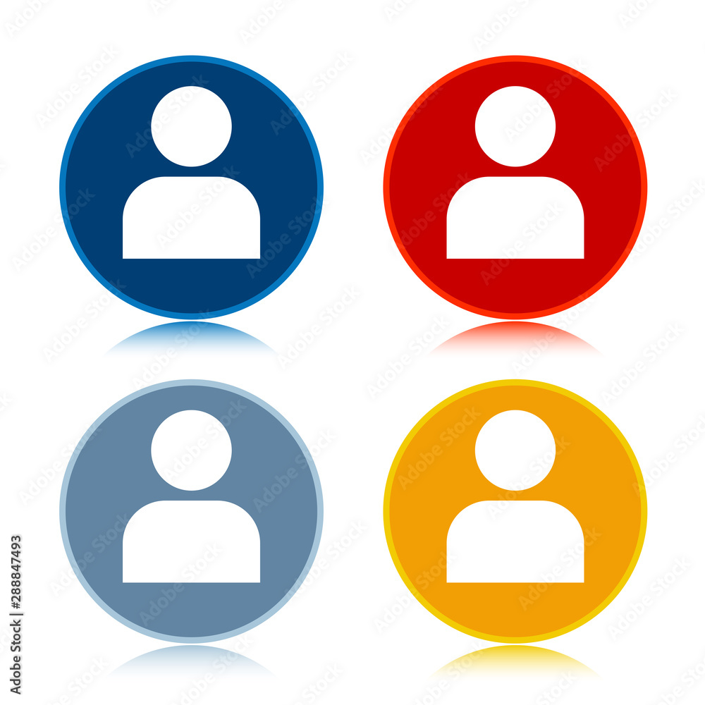 User profile icon trendy flat round buttons set illustration design User profile icon trendy flat round buttons set illustration design