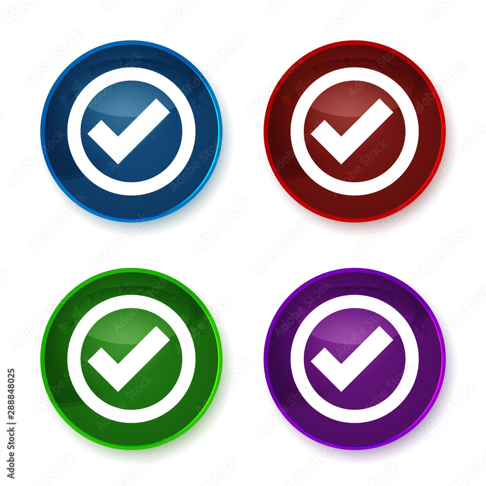 Check box icon shiny round buttons set illustration Check box icon shiny round buttons set illustration