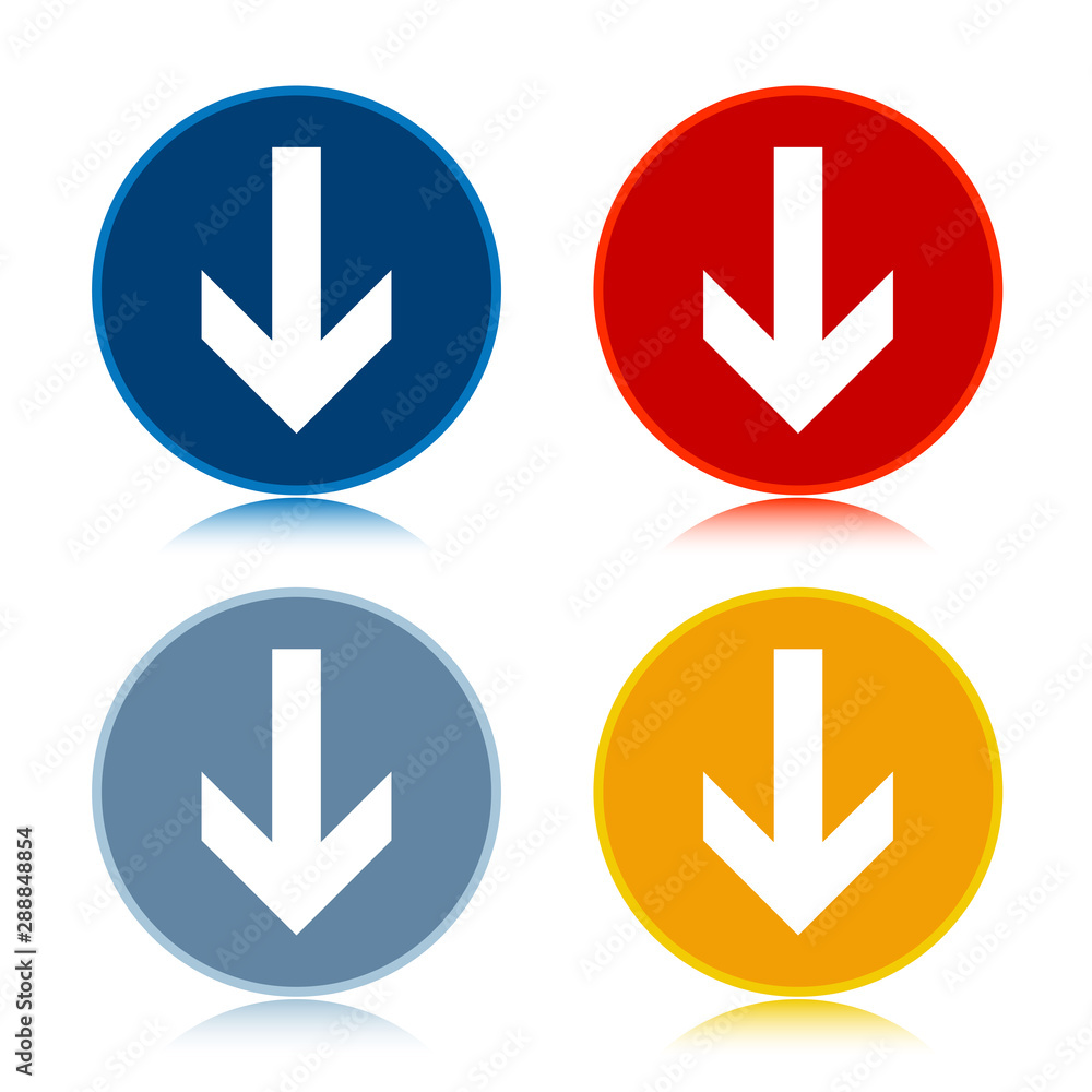 Down arrow icon trendy flat round buttons set illustration design Down arrow icon trendy flat round buttons set illustration design