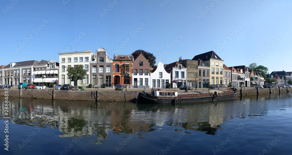 City canal panorama of Zwolle
