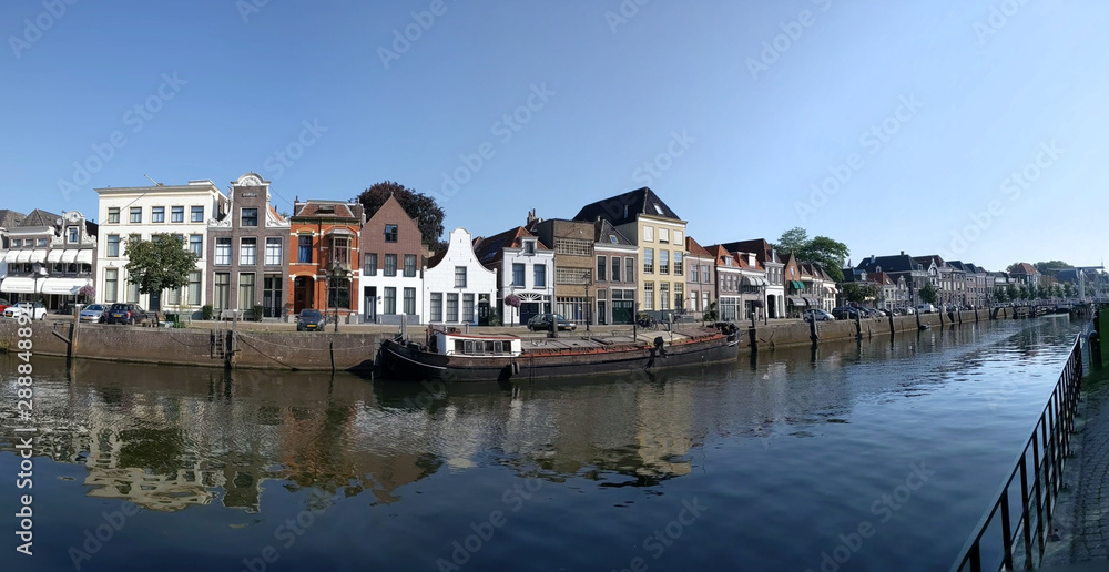 City canal panorama of Zwolle