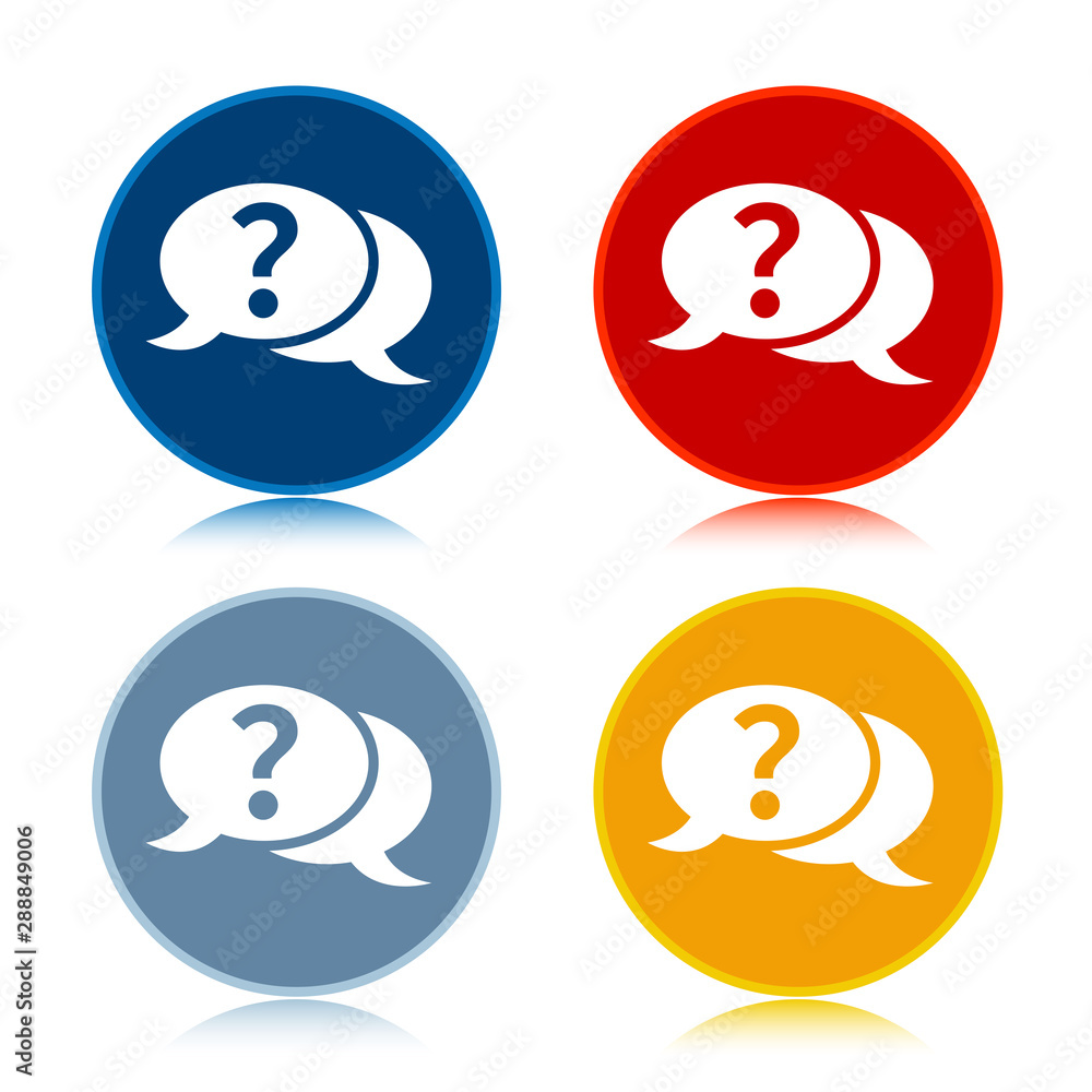 Question mark bubble icon trendy flat round buttons set illustration design Question mark bubble icon trendy flat round buttons set illustration design