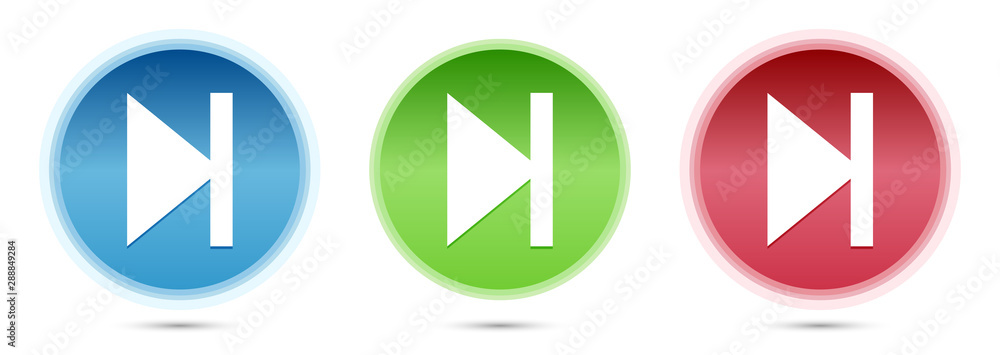 Next track icon glass round buttons set illustration Next track icon glass round buttons set illustration