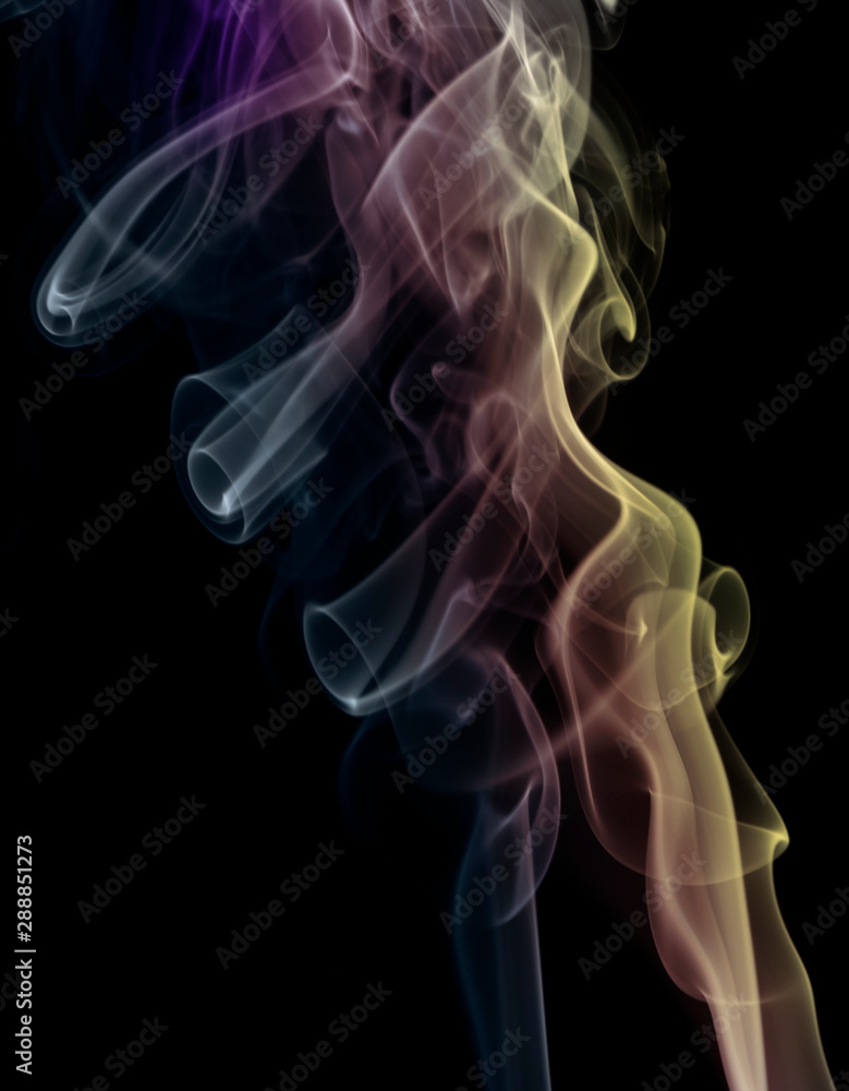 Wave of smoke on a black background