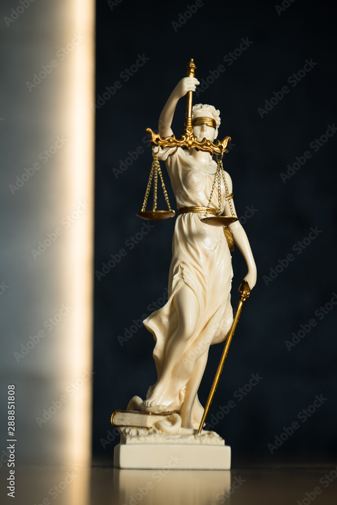 Obraz premium Law and Justice symbols concept, Lawyers modern office