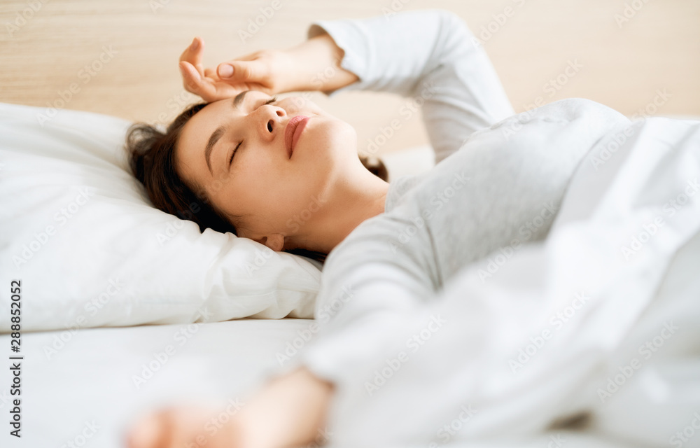 young woman is sleeping young woman is sleeping