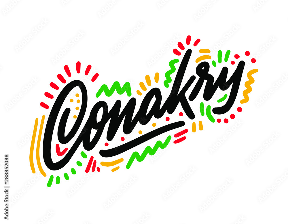 Conakry city text design on background for typographic logo icon design Conakry city text design on background for typographic logo icon design