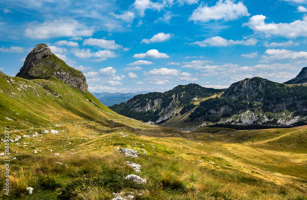 Summer mountain Durmitor National Park, Montenegro. Durmitor panoramic road, Sedlo pass.