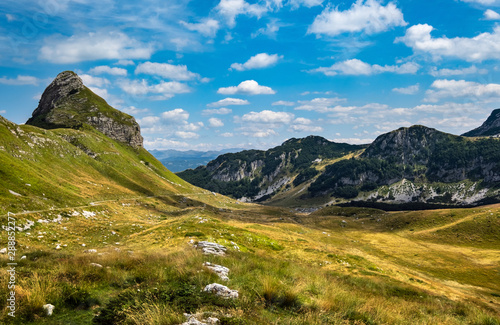 Summer mountain Durmitor National Park, Montenegro. Durmitor panoramic road, Sedlo pass.