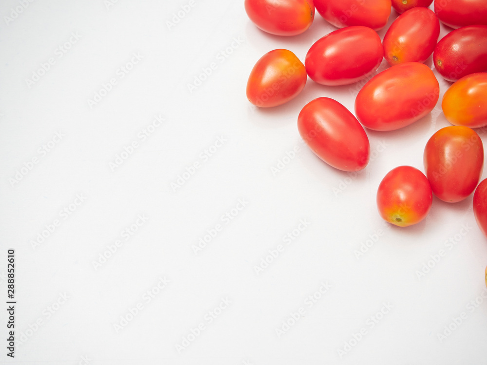 Fresh cherry tomatoes on white background Fresh cherry tomatoes on white background