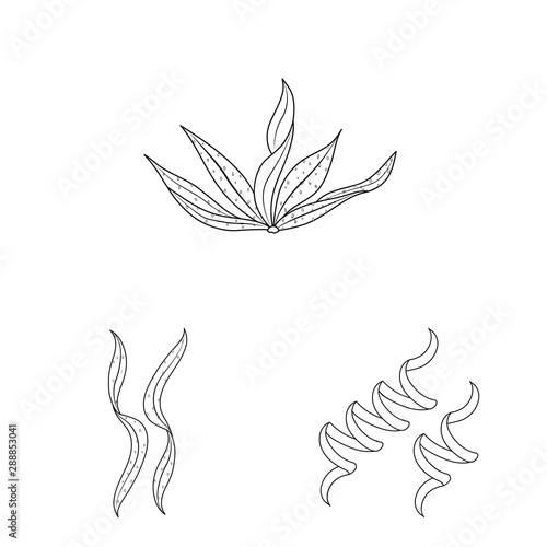 Isolated object of food and vegan symbol. Set of food and weed stock vector illustration.