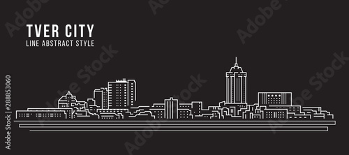 Cityscape Building Line art Vector Illustration design - Tver city