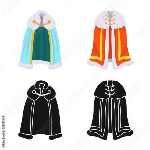 Vector illustration of material and clothing symbol. Collection of material and garment stock vector illustration.
