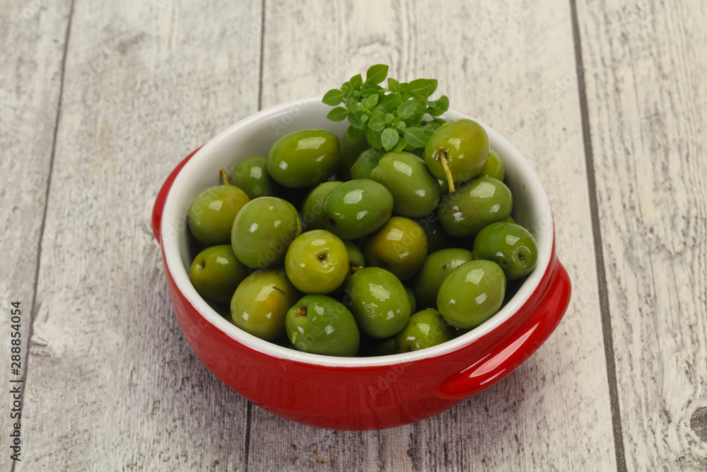 Green Campo Real olives in the bowl Green Campo Real olives in the bowl