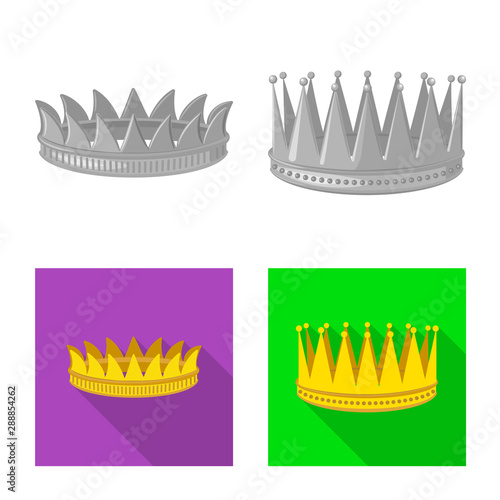 Vector illustration of medieval and nobility icon. Set of medieval and monarchy vector icon for stock.