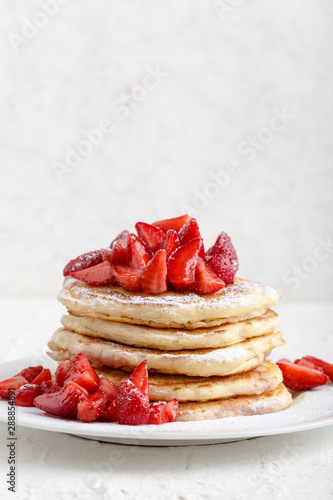 Strawberry  pancakes,  summer brunch