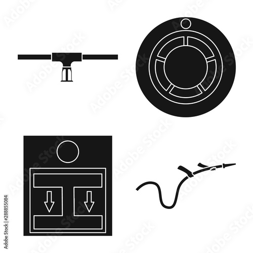 Vector design of firefighters and fire icon. Set of firefighters and service vector icon for stock.