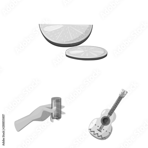 Vector design of fajita and fiesta icon. Collection of fajita and celebration stock symbol for web.