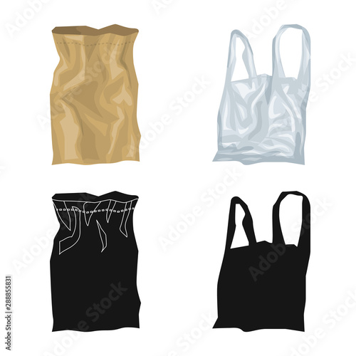 Vector design of refuse and junk icon. Set of refuse and waste stock vector illustration.