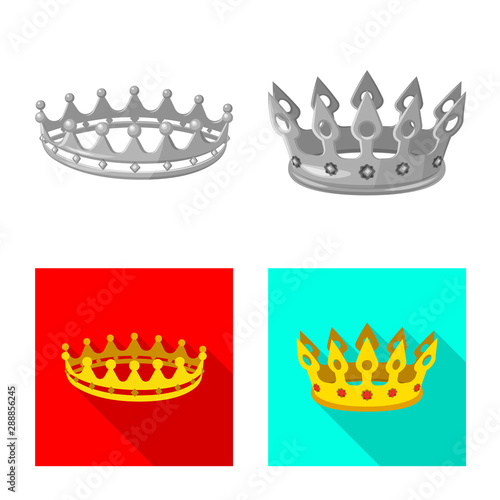 Vector design of medieval and nobility symbol. Set of medieval and monarchy stock vector illustration.