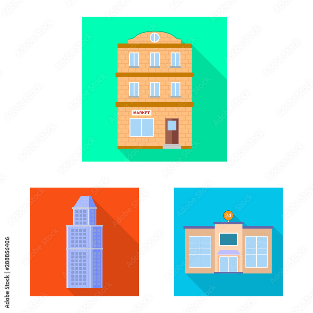 Isolated object of municipal and center icon. Collection of municipal and estate stock symbol for web. Isolated object of municipal and center icon. Collection of municipal and estate stock symbol for web.