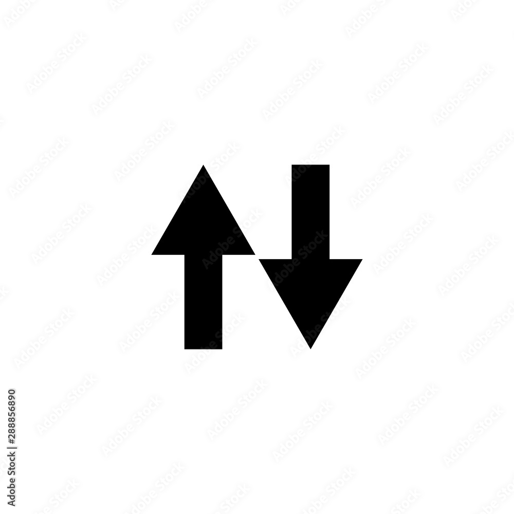 Arrows vector icons. Two arrows up and down. Arrows icons isolated on white background Arrows vector icons. Two arrows up and down. Arrows icons isolated on white background