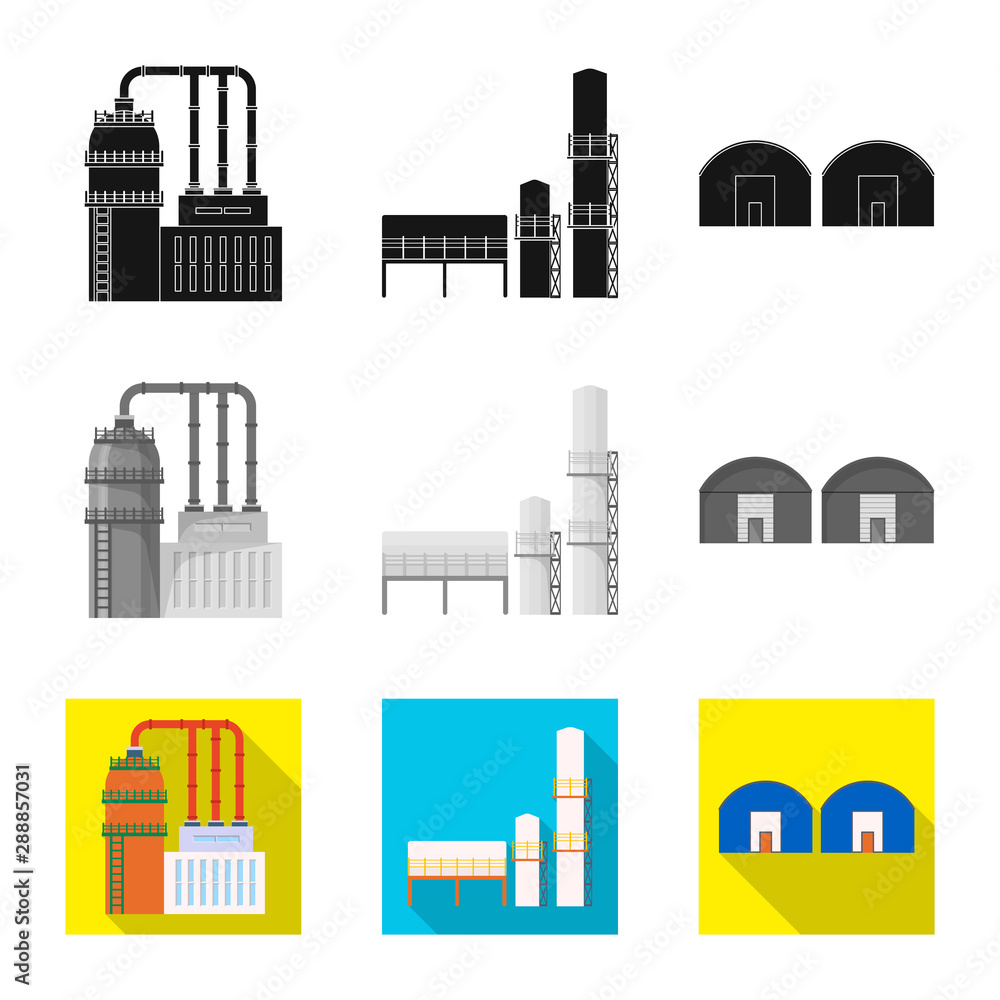 Vector design of production and structure symbol. Set of production and technology stock vector illustration.