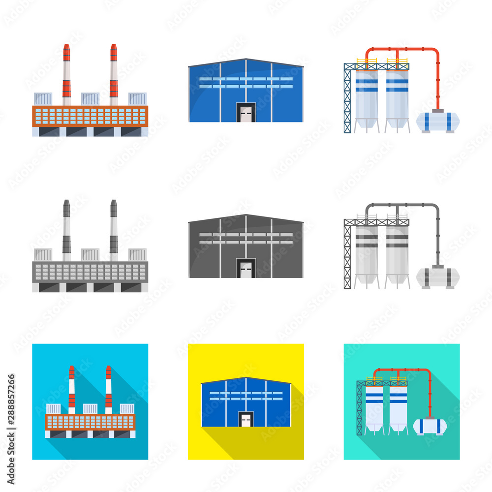 Vector illustration of production and structure icon. Collection of production and technology stock vector illustration.