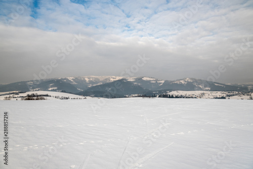 winter surrounding of Bukovec village in easternmost part of Czech republic © honza28683