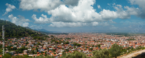 Manisa city and clouds in the sky, Turkey 