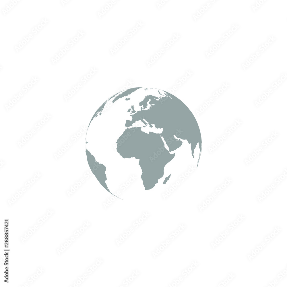 Earth globe vector icon. Earth map icon. Earth planet isolated on white background
