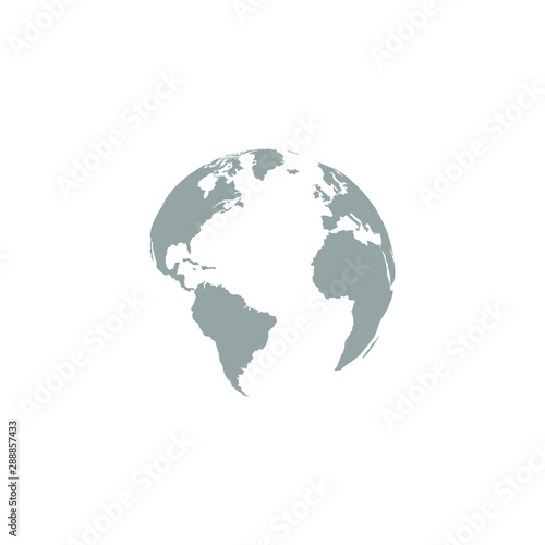 Earth globe vector icon. Earth map icon. Earth planet isolated on white background