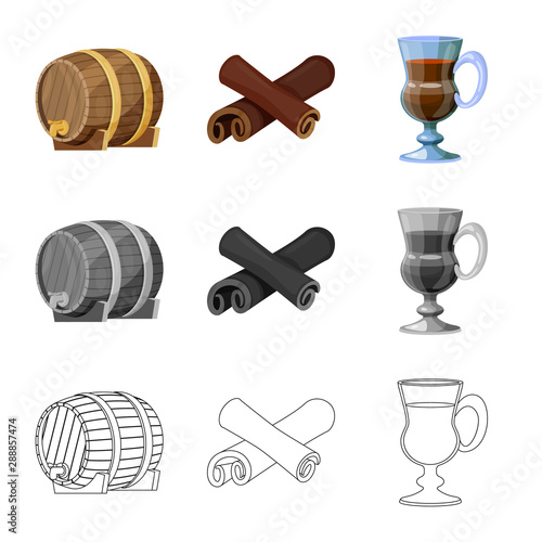 Vector design of farm and vineyard symbol. Collection of farm and product stock symbol for web.