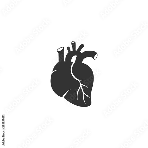Heart vector icon. Heart black icon. Heart isolated on white background