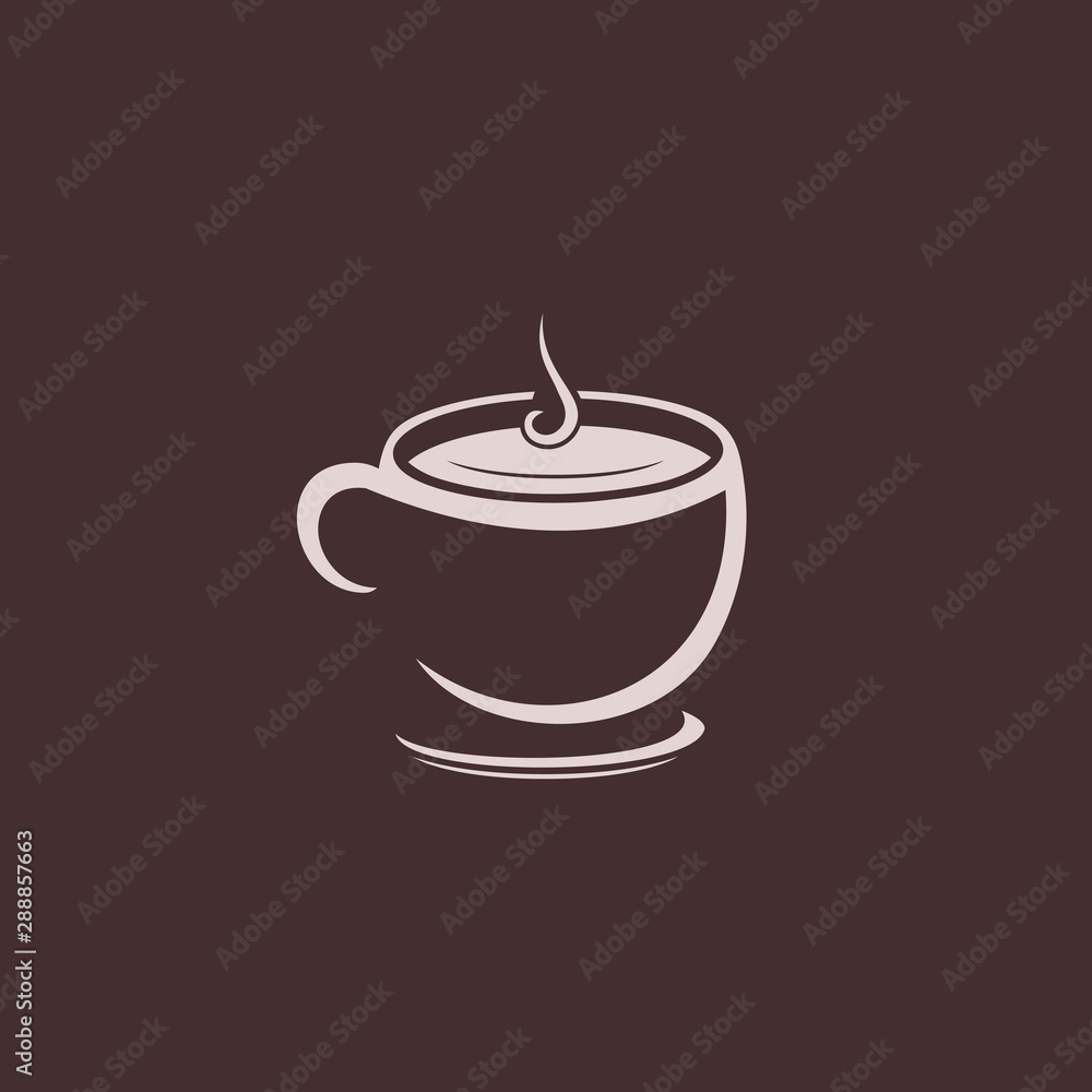 Obraz premium Coffee Cup Menu Drink Simple Icon Logo Design Template Element Vector