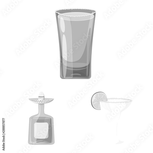 Isolated object of fajita and fiesta logo. Collection of fajita and celebration stock vector illustration.