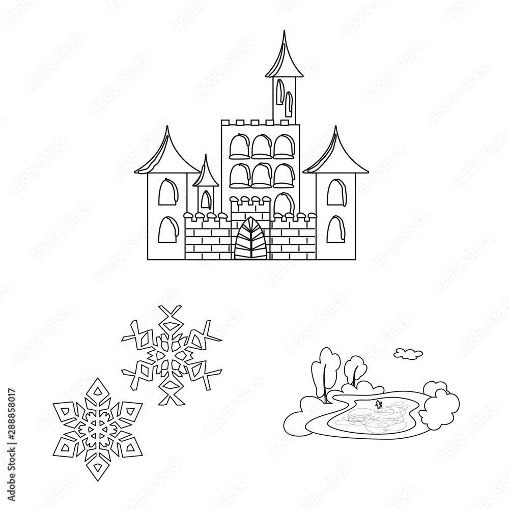 Fototapeta premium Isolated object of clean and wet icon. Collection of clean and purity stock symbol for web.